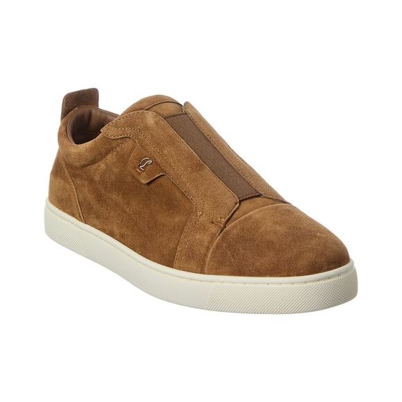 Christian Louboutin St Louis Suede Slip-On Sneaker Brown